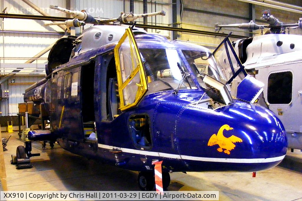 XX910, 1972 Westland Lynx HAS.2 C/N 03/16, formerly at IHM Weston-super-Mare. wearing Danish Navy serial S-142