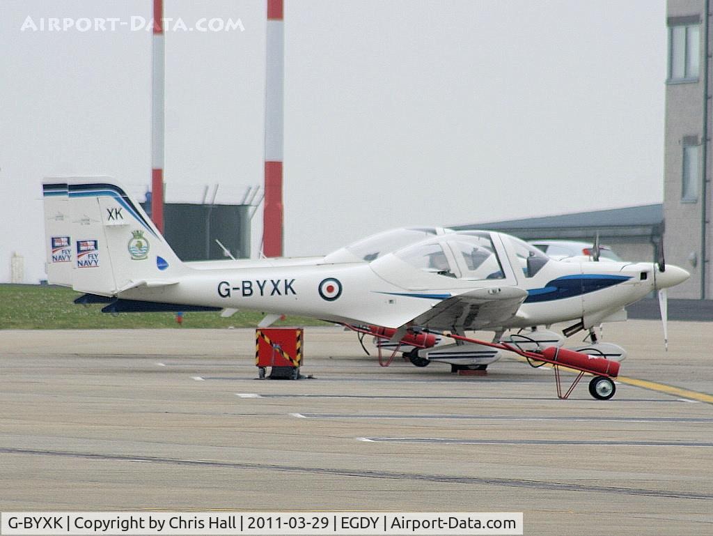 G-BYXK, 2001 Grob G-115E Tutor T1 C/N 82171/E, on the 727 NAS Apron