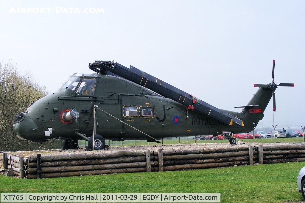 XT765, 1966 Westland Wessex HU.5 C/N WA487, Wessex HU.5 preserved as a gate guardian outside of the 848 Sqdn HQ building beside the main apron.