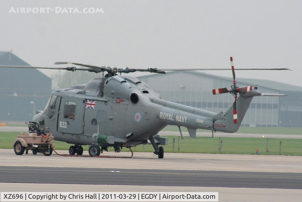 XZ696, 1979 Westland Lynx HAS.3GMS C/N 135, on the Main Apron, used by 702 Sqdn & 845 Sqdn