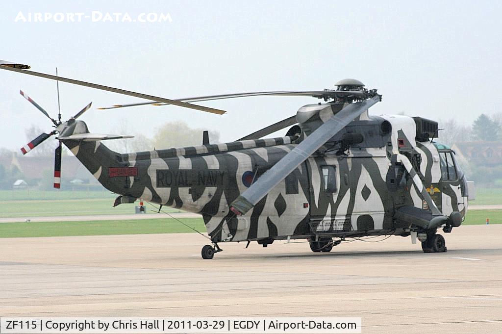 ZF115, 1985 Westland Sea King HC.4 C/N WA960, on the Apron outside 848 NAS hangar