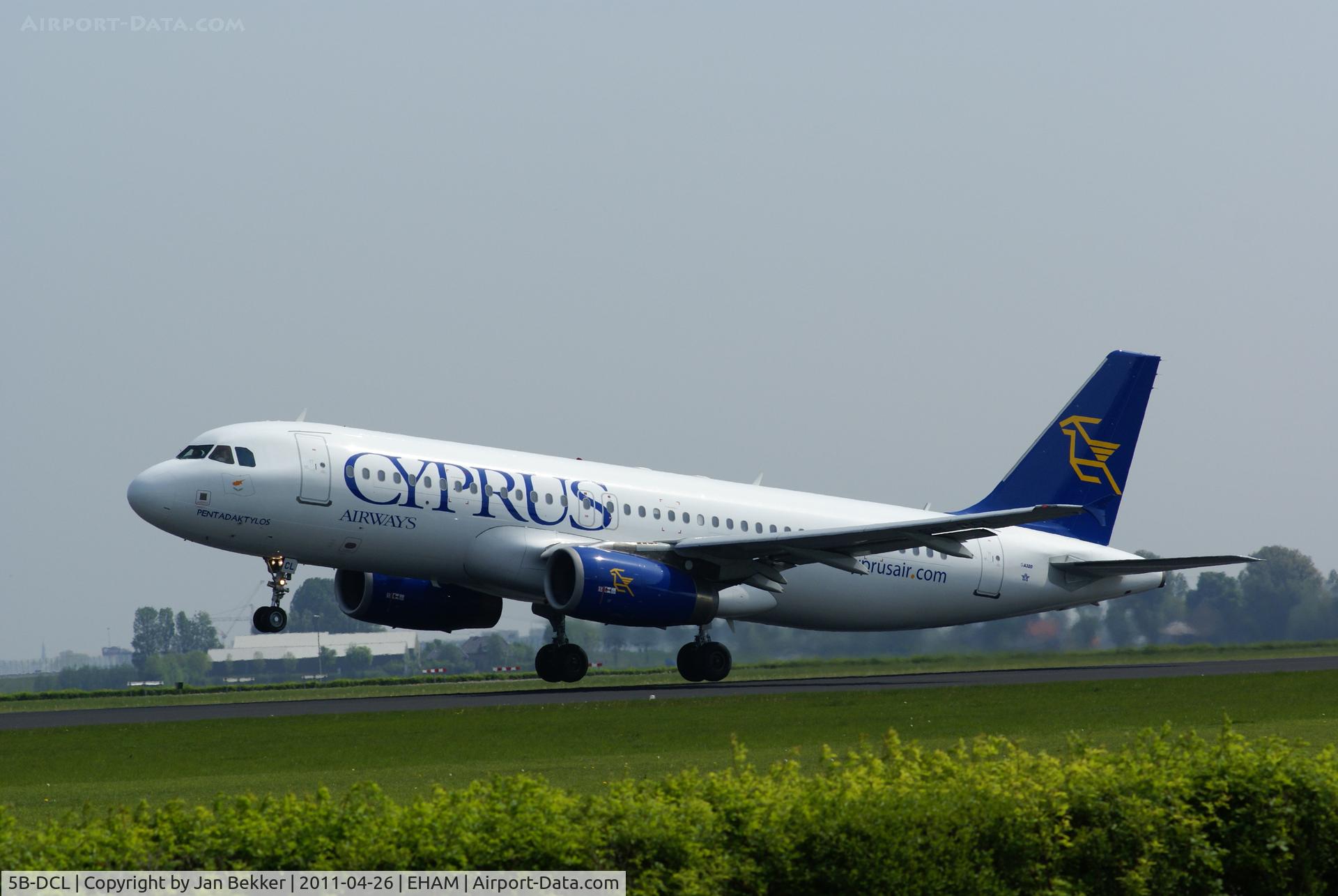 5B-DCL, 2004 Airbus A320-232 C/N 2334, Just after take off from Schiphol (Polderbaan)