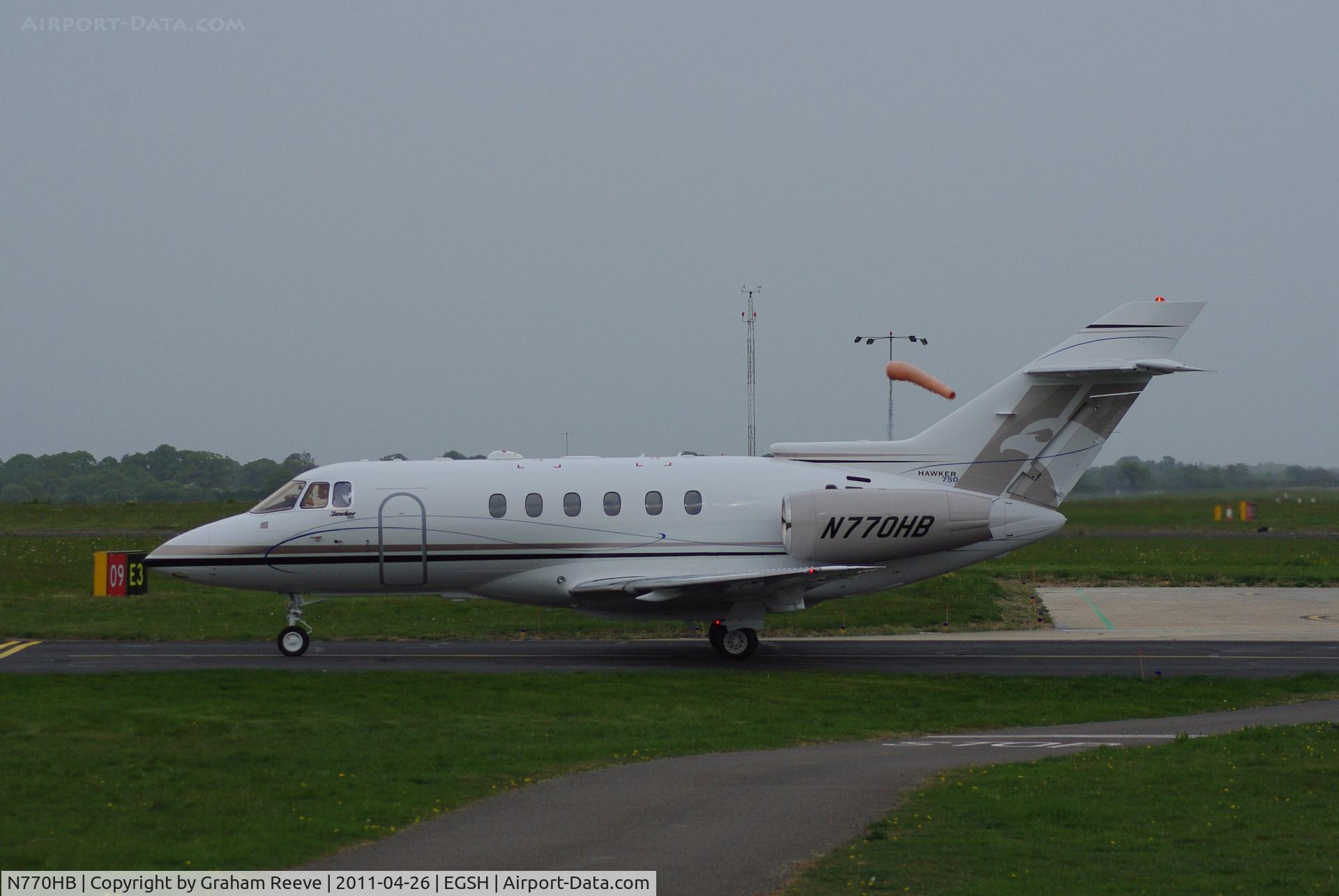 N770HB, 2011 Hawker Beechcraft 750 C/N HB-70, About to depart.