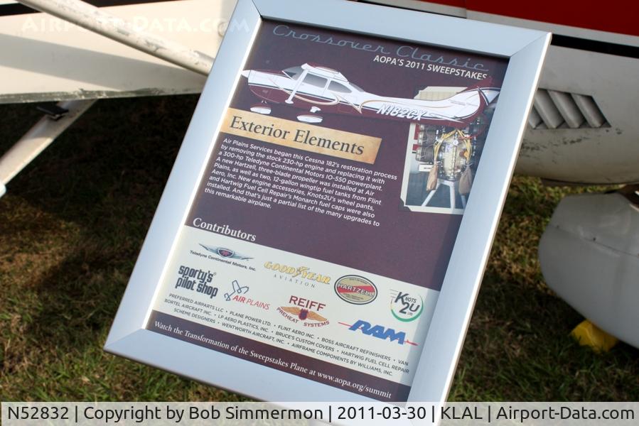 N52832, 1974 Cessna 182P Skylane C/N 18262882, AOPA's sweepstakes Skylane on display at Sun N Fun 2011 - Lakeland, FL