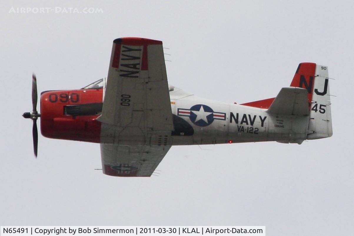 N65491, North American T-28B Trojan C/N 200-316 (138245), Departing Sun N Fun 2011 - Lakeland, FL