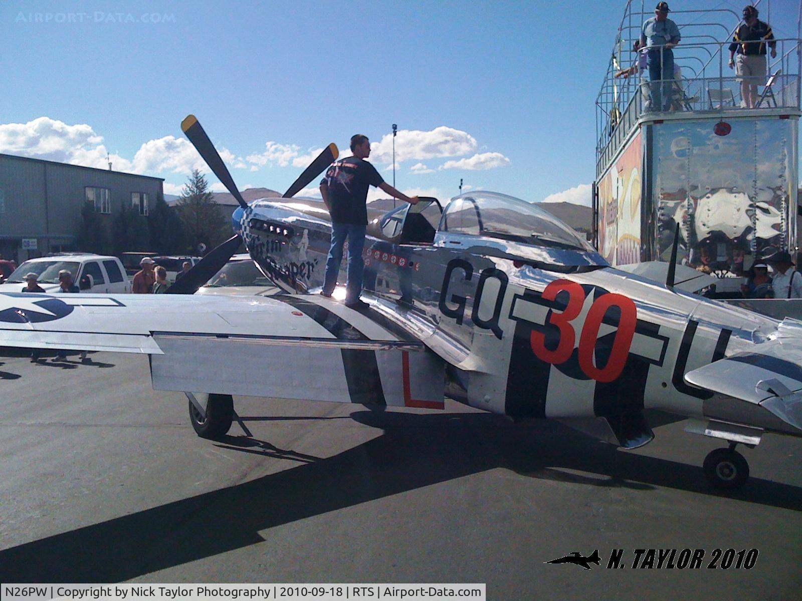N26PW, 1944 North American P-51D Mustang C/N 122-31427 (44-63701), Heading out of the pitts