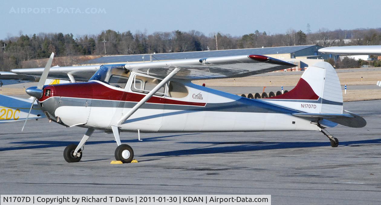 N1707D, 1951 Cessna 170A C/N 20150, 1951 Cessna 170D in Danville Va.