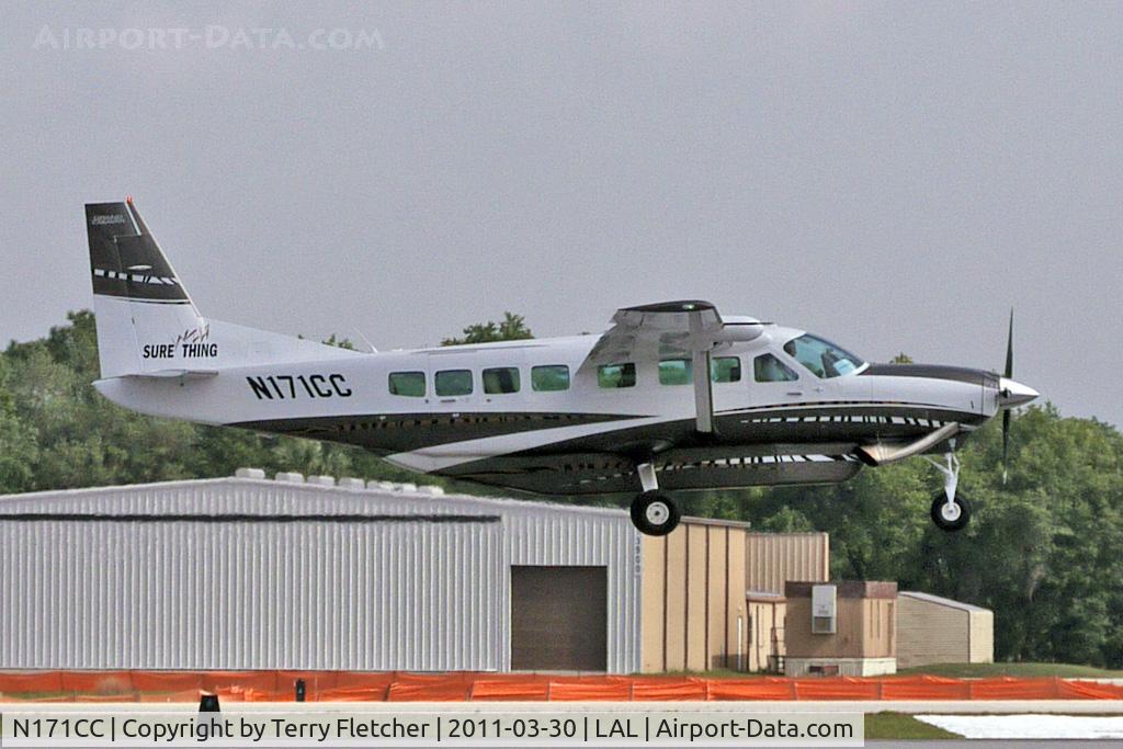 N171CC, 2008 Cessna 208B Grand Caravan C/N 208B2000, Landing shot of Cessna Caravan at 2011 Sun n Fun Lakeland , Florida  - aircraft suffered severed damage in storms the following day