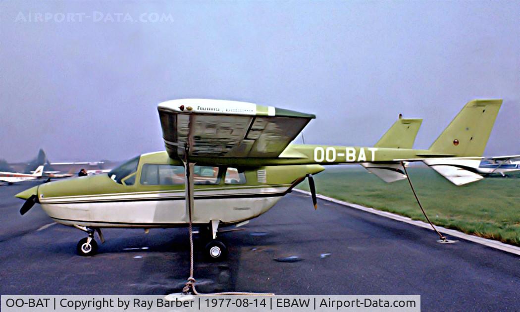 OO-BAT, Cessna 337 Super Skymaster C/N 337-0050, R/Cessna F.337F Super Skymaster [F337-00050] Antwerp~OO 14/08/1977.Taken from a slide.