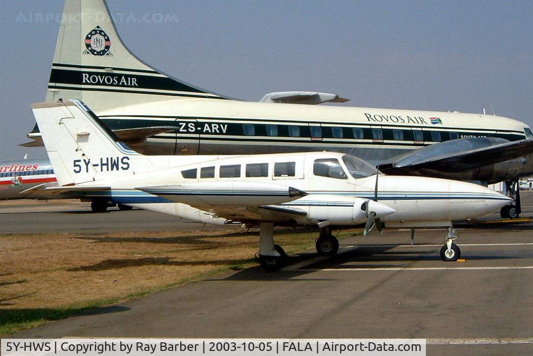 5Y-HWS, Cessna 402B Businessliner C/N 402B0386, Cessna 402B Businessliner [402B-0386] Lanseria~ZS 05/10/2003 .Seen here stored later scrapped.