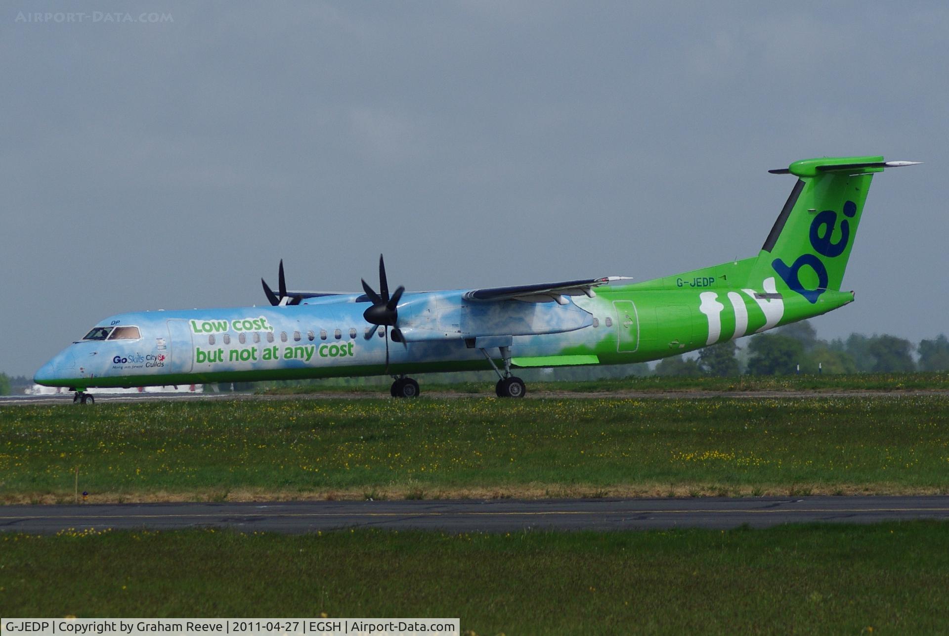 G-JEDP, 2003 De Havilland Canada DHC-8-402Q Dash 8 C/N 4085, About to depart.