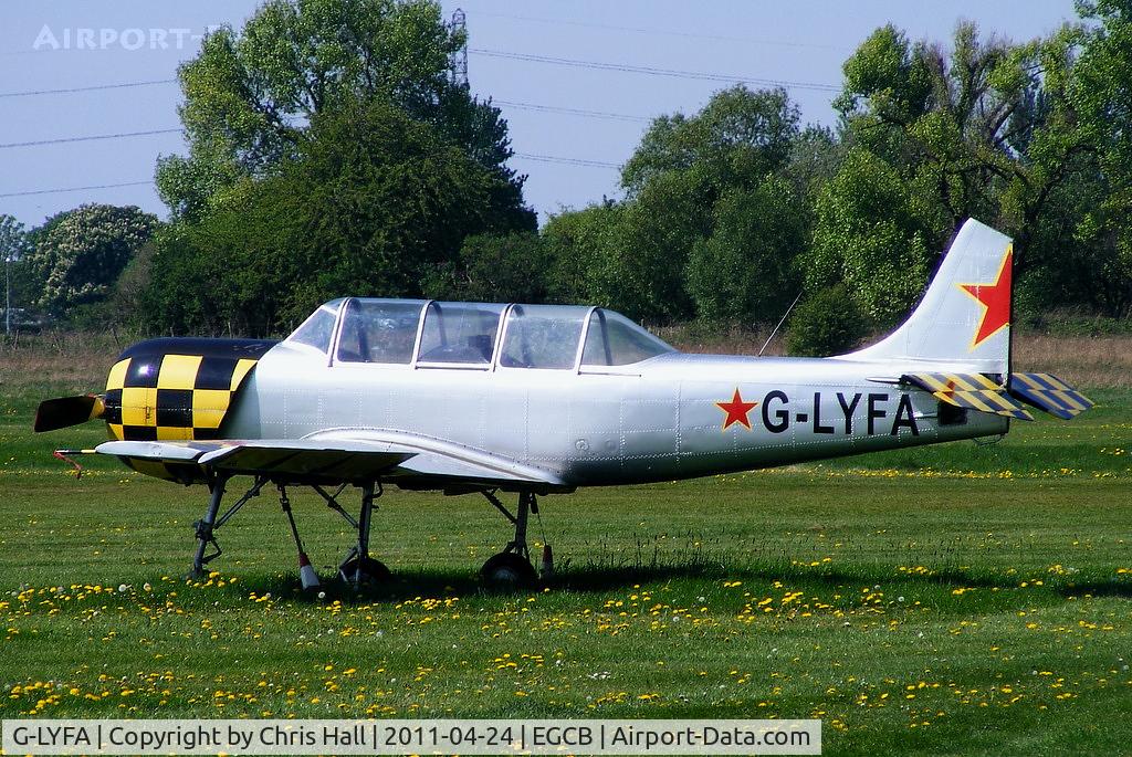 G-LYFA, 1982 Yakovlev Yak-52 C/N 822608, missing it rudder