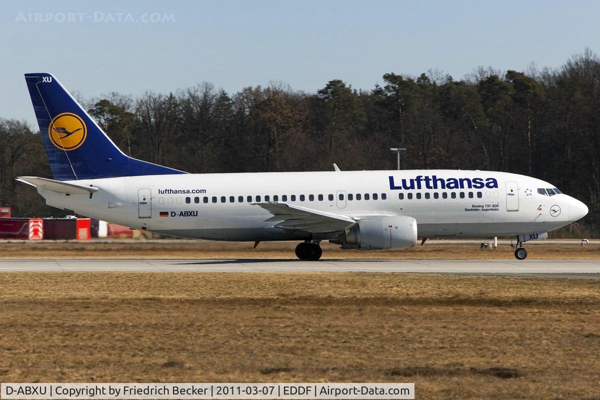 D-ABXU, 1989 Boeing 737-330 C/N 24282, departure via RW18W