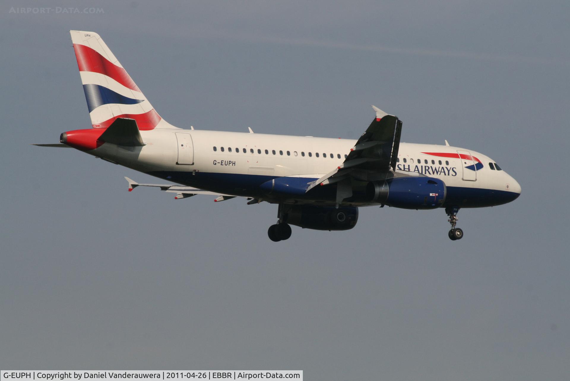 G-EUPH, 2000 Airbus A319-131 C/N 1225, Flight BA392 is descending to RWY 02