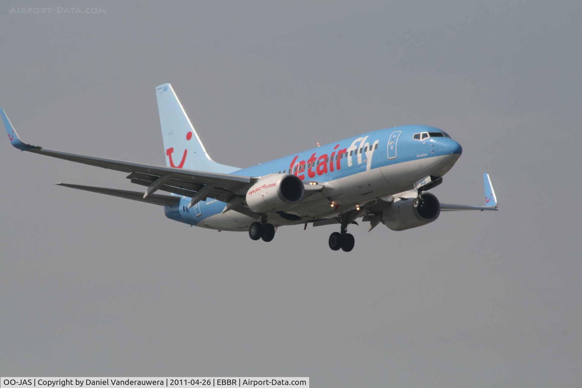 OO-JAS, 2008 Boeing 737-7K5 C/N 35144, Arrival of flight JAF2272 to RWY 02