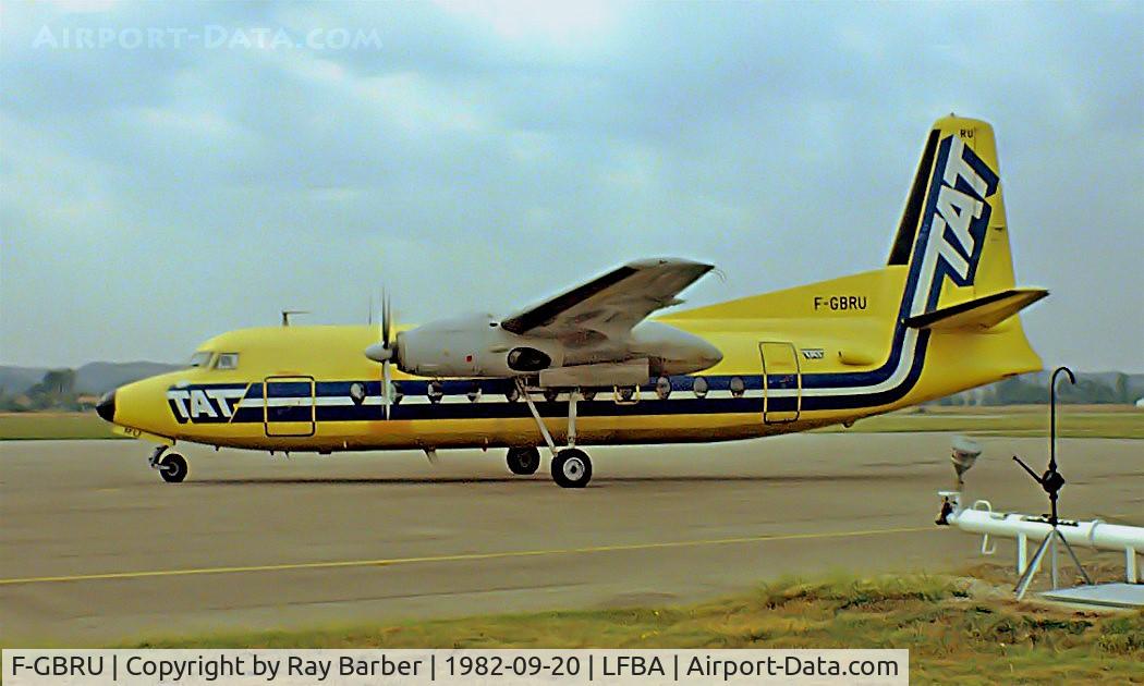 F-GBRU, 1959 Fairchild F-27J C/N 43, Fairchild F-27A [43] (TAT) Agen-La Garenne~F 20/09/1982.Taken from a slide.