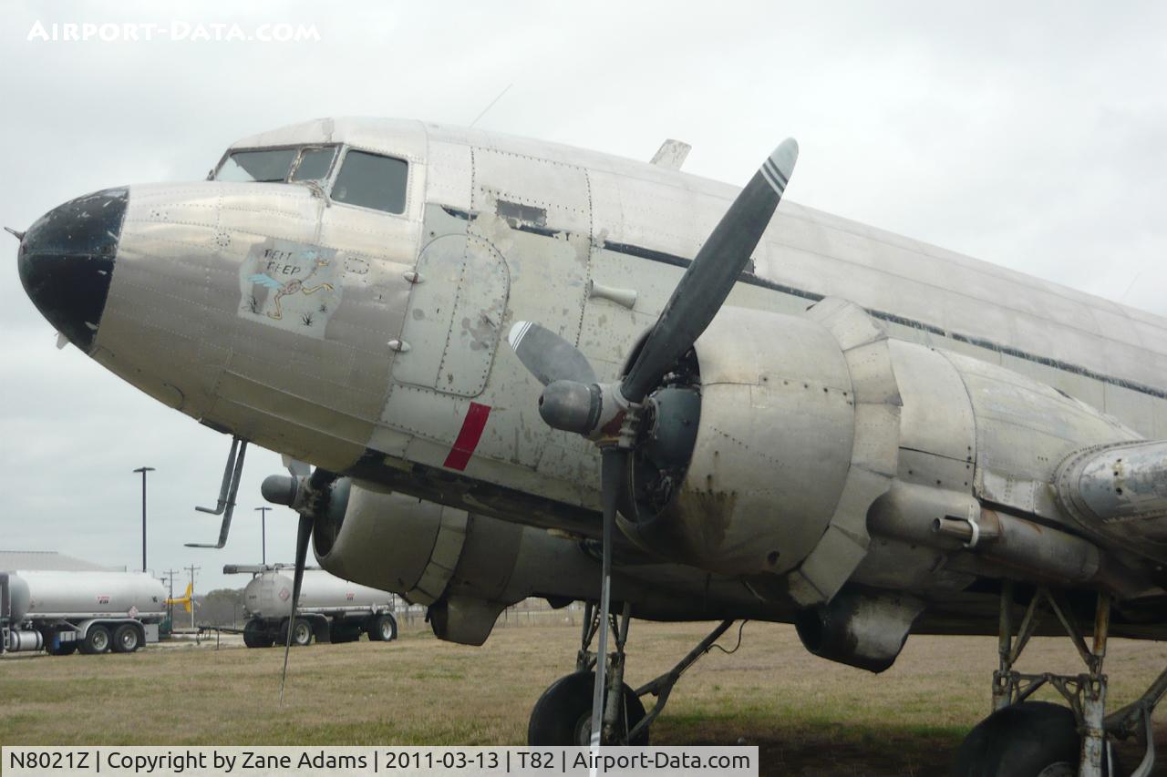 N8021Z, 1944 Douglas DC3C C/N 20444, C-47 in need of some love; at Gillespie County Airport - Fredericksburg, TX