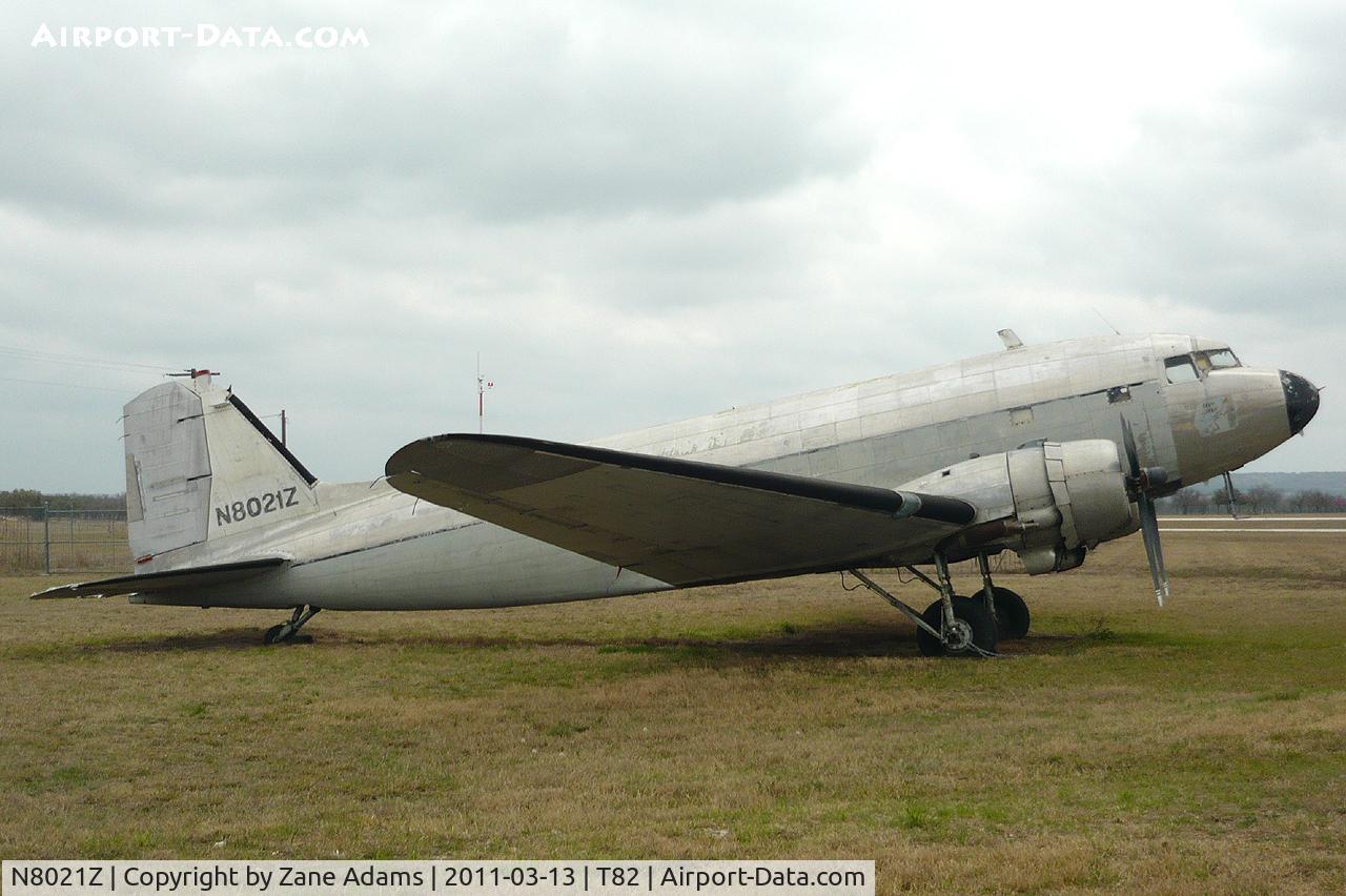 N8021Z, 1944 Douglas DC3C C/N 20444, C-47 in need of some love; at Gillespie County Airport - Fredericksburg, TX