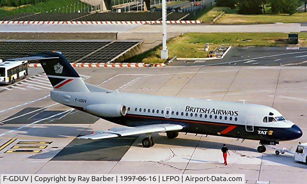 F-GDUV, 1976 Fokker F-28-2000 Fellowship C/N 11109, Fokker F-28-2000 Fellowship [11109] (TAT/British Airways) Paris-Orly 16/06/1997