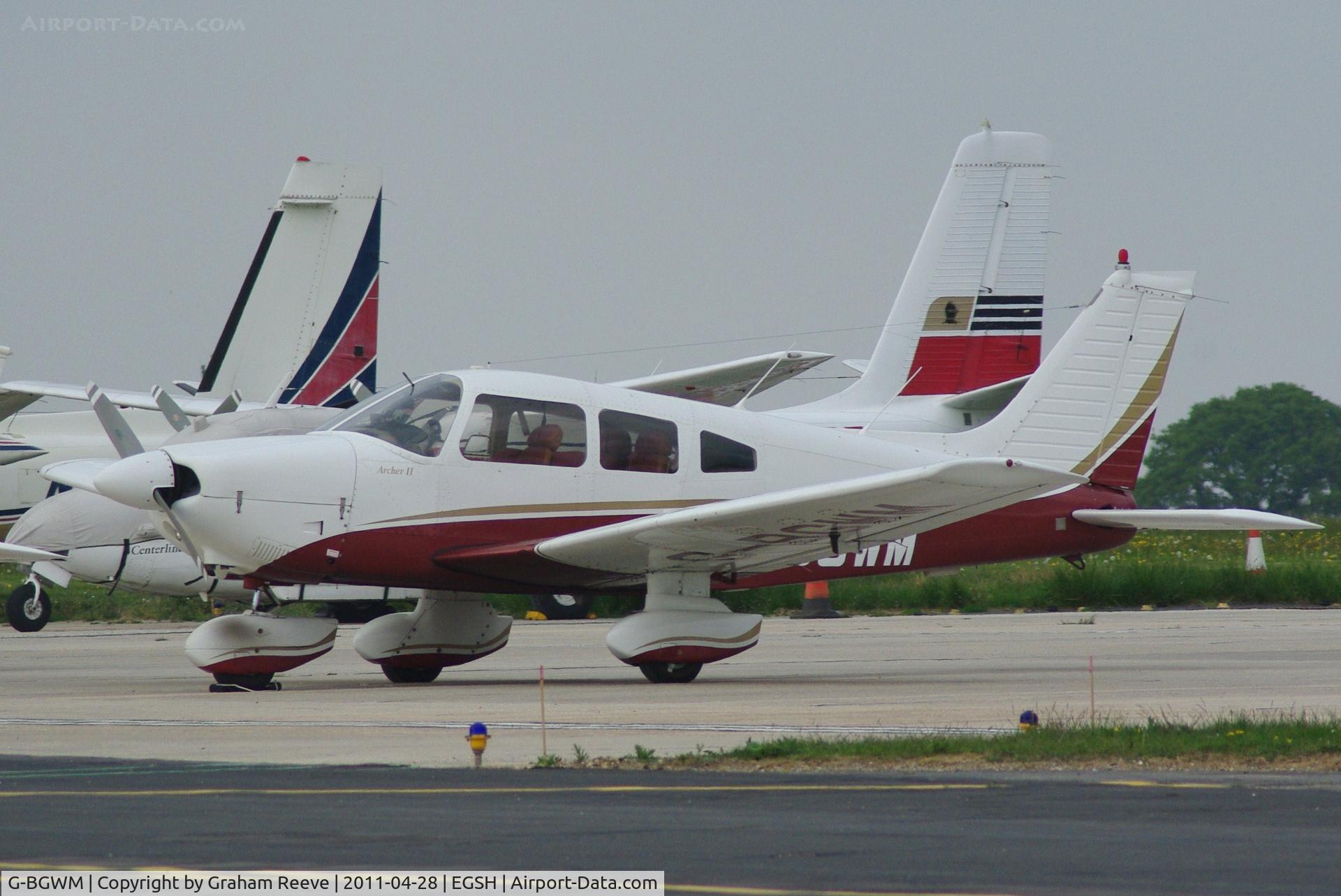 G-BGWM, 1979 Piper PA-28-181 Cherokee Archer II C/N 28-7990458, Parked at Norwich.