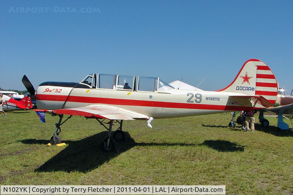 N102YK, 1991 Yakovlev Yak-52 C/N 9111309, 2011 Sun n Fun - Lakeland , Florida