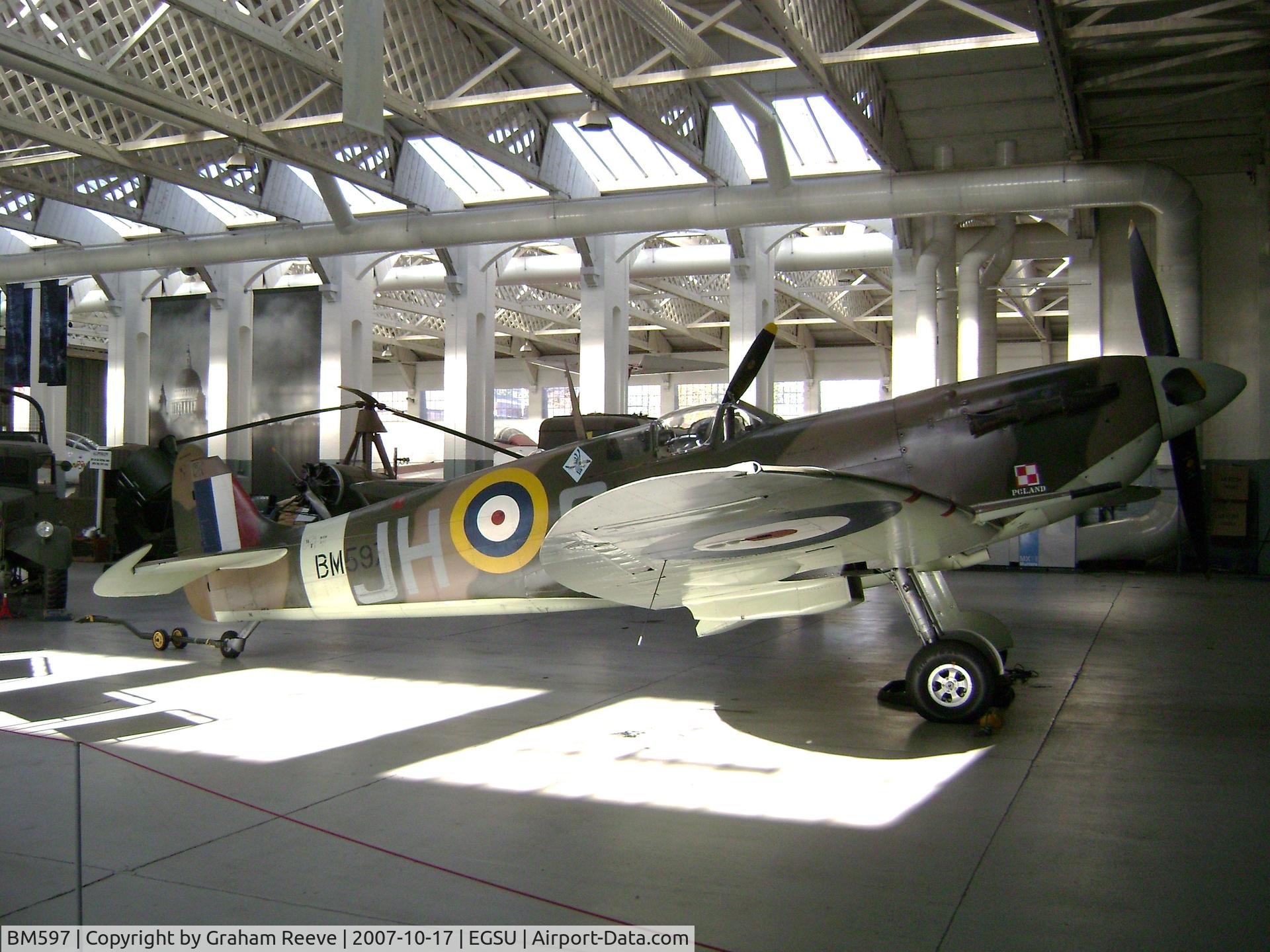 BM597, 1942 Supermarine 349 Spitfire LF.Vb C/N CBAF.2461, At the IWM.