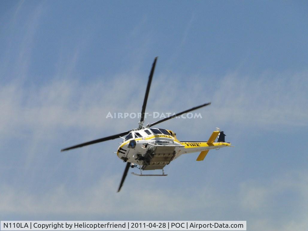 N110LA, 2005 Bell 412EP C/N 36392, Coming in hot to pick up a patient