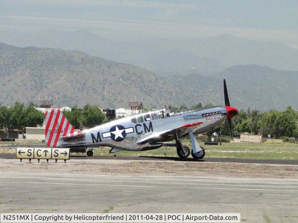 N251MX, 1943 North American P-51C-10 Mustang C/N 103-22730, Eastbound taxiway Sierra enroute runway 26L