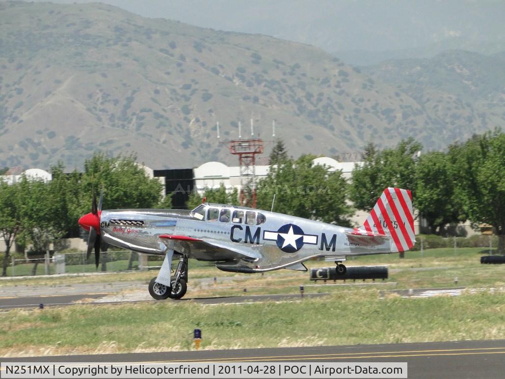 N251MX, 1943 North American P-51C-10 Mustang C/N 103-22730, Speed gaining, tail wheel up and preparing for lift off