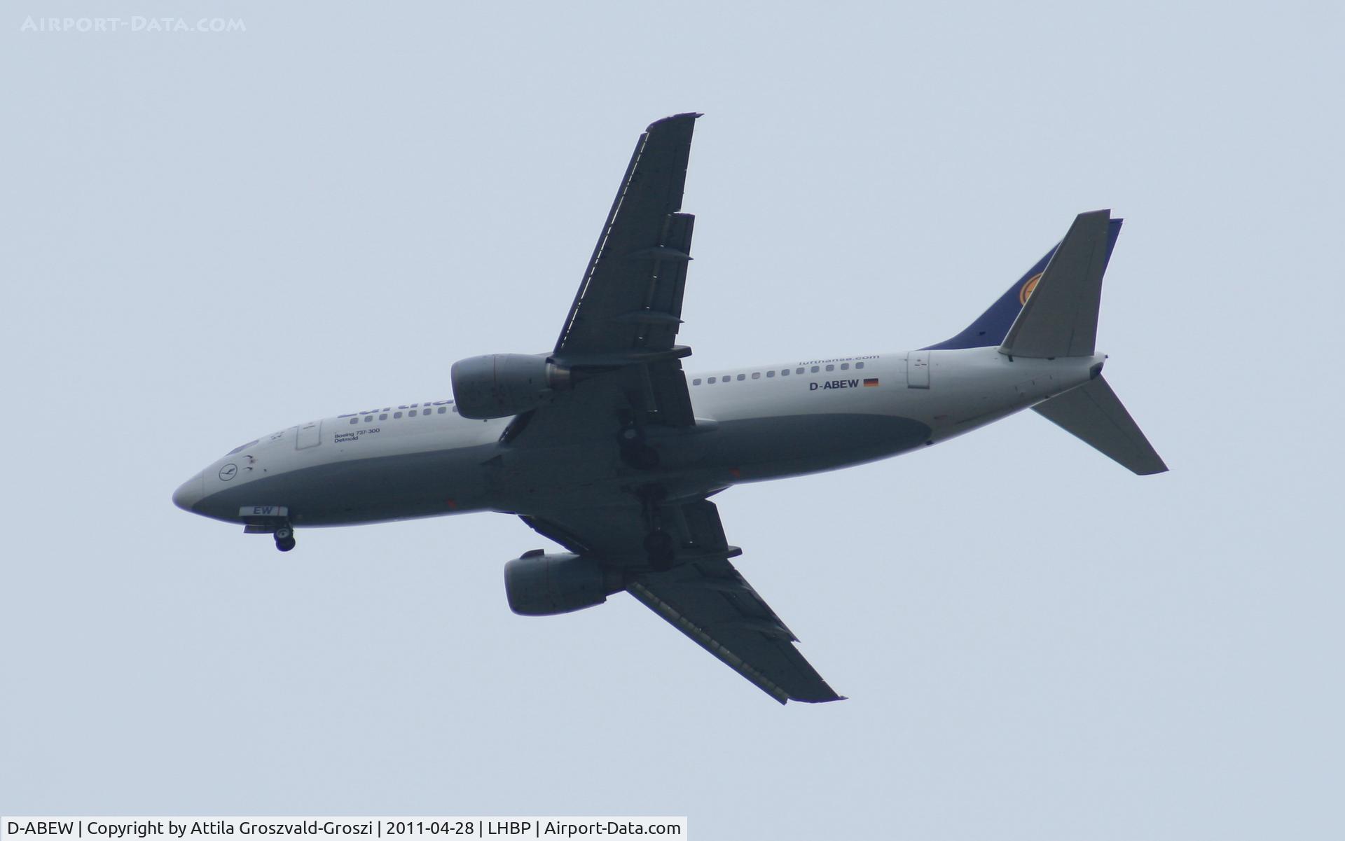 D-ABEW, 1995 Boeing 737-330 C/N 27905, Getting off direction Budapest Ferihegy onto an International Airport, in Üllö city airspace.