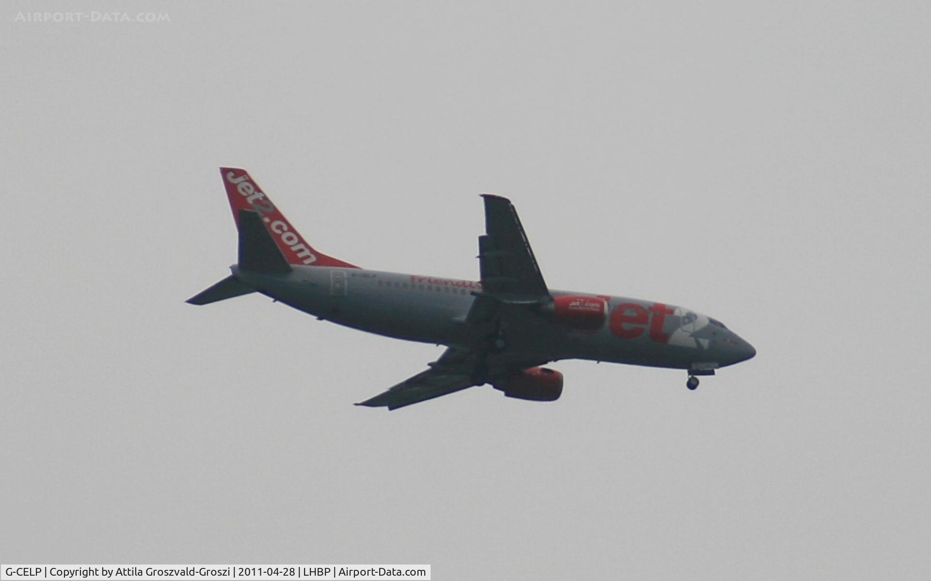 G-CELP, 1986 Boeing 737-330(QC) C/N 23522, Getting off direction Budapest Ferihegy onto an International Airport, in Üllö city airspace.