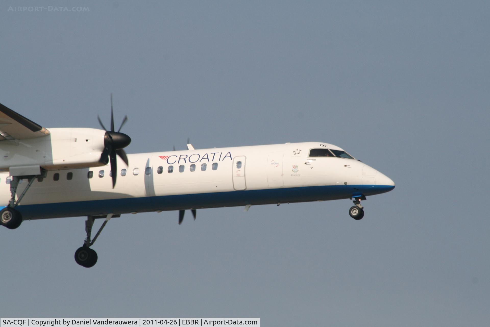 9A-CQF, 2010 De Havilland Canada DHC-8-402Q Dash 8 C/N 4301, Arrival of flight OU456 to RWY 02