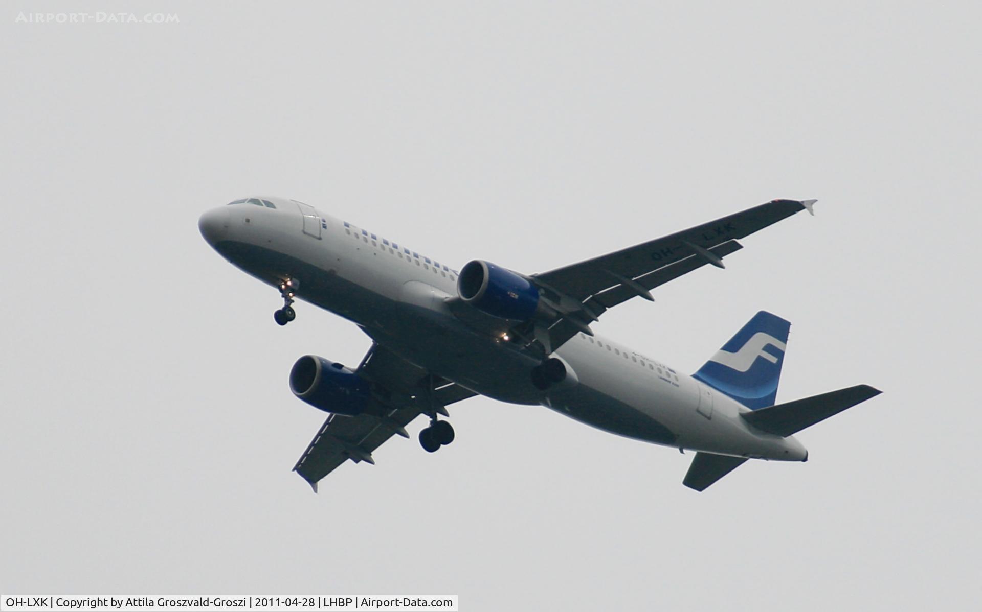 OH-LXK, 2003 Airbus A320-214 C/N 2065, Getting off direction Budapest Ferihegy onto an International Airport, in Üllö city airspace.