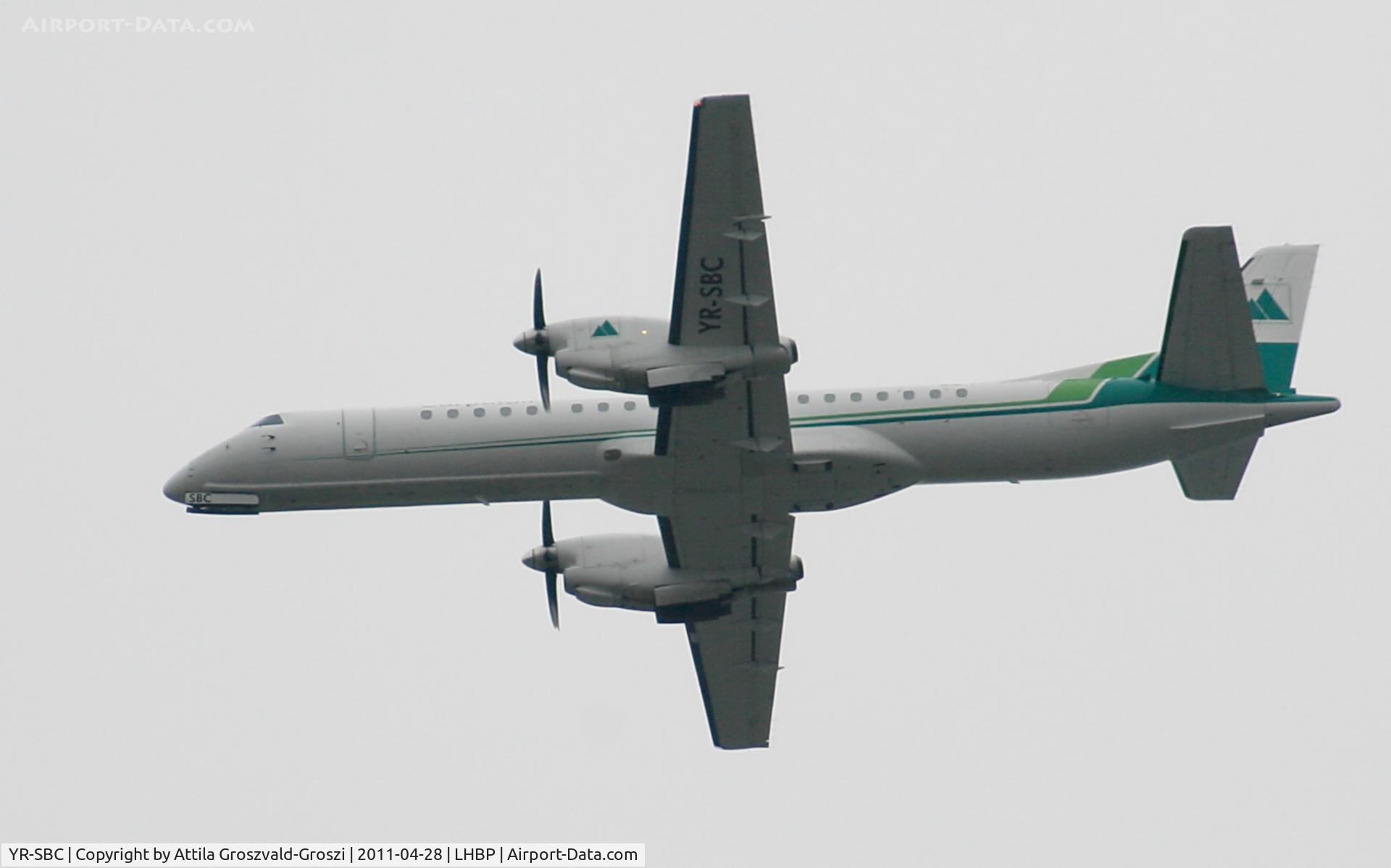 YR-SBC, 1996 Saab 2000 C/N 2000-039, Getting off direction Budapest Ferihegy onto an International Airport, in Üllö city airspace.