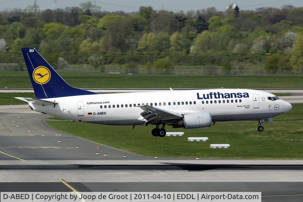 D-ABED, 1991 Boeing 737-330 C/N 25215, arrival at DUS