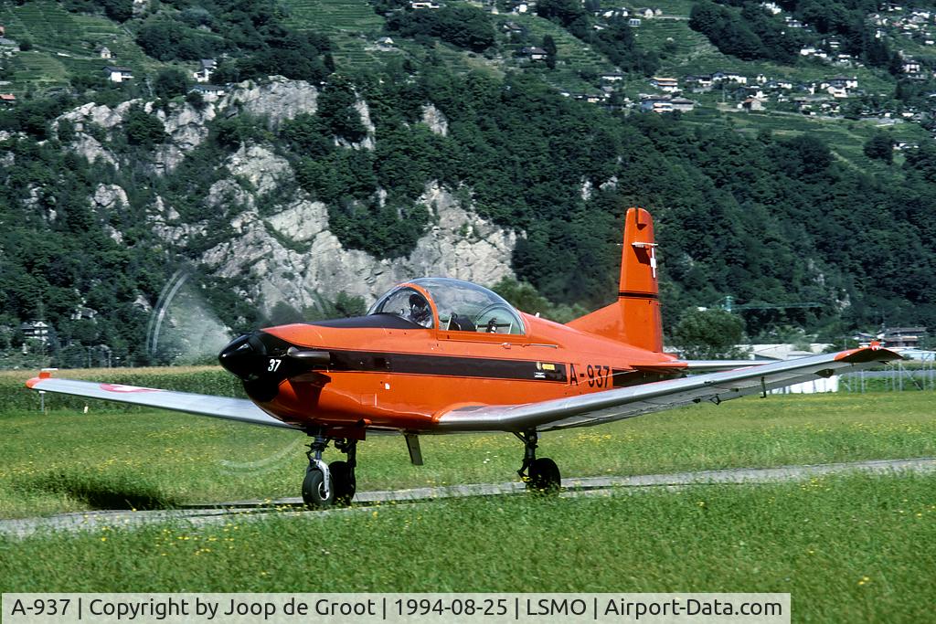 A-937, 1983 Pilatus PC-7 Turbo Trainer C/N 345, training aircraft at Magadino