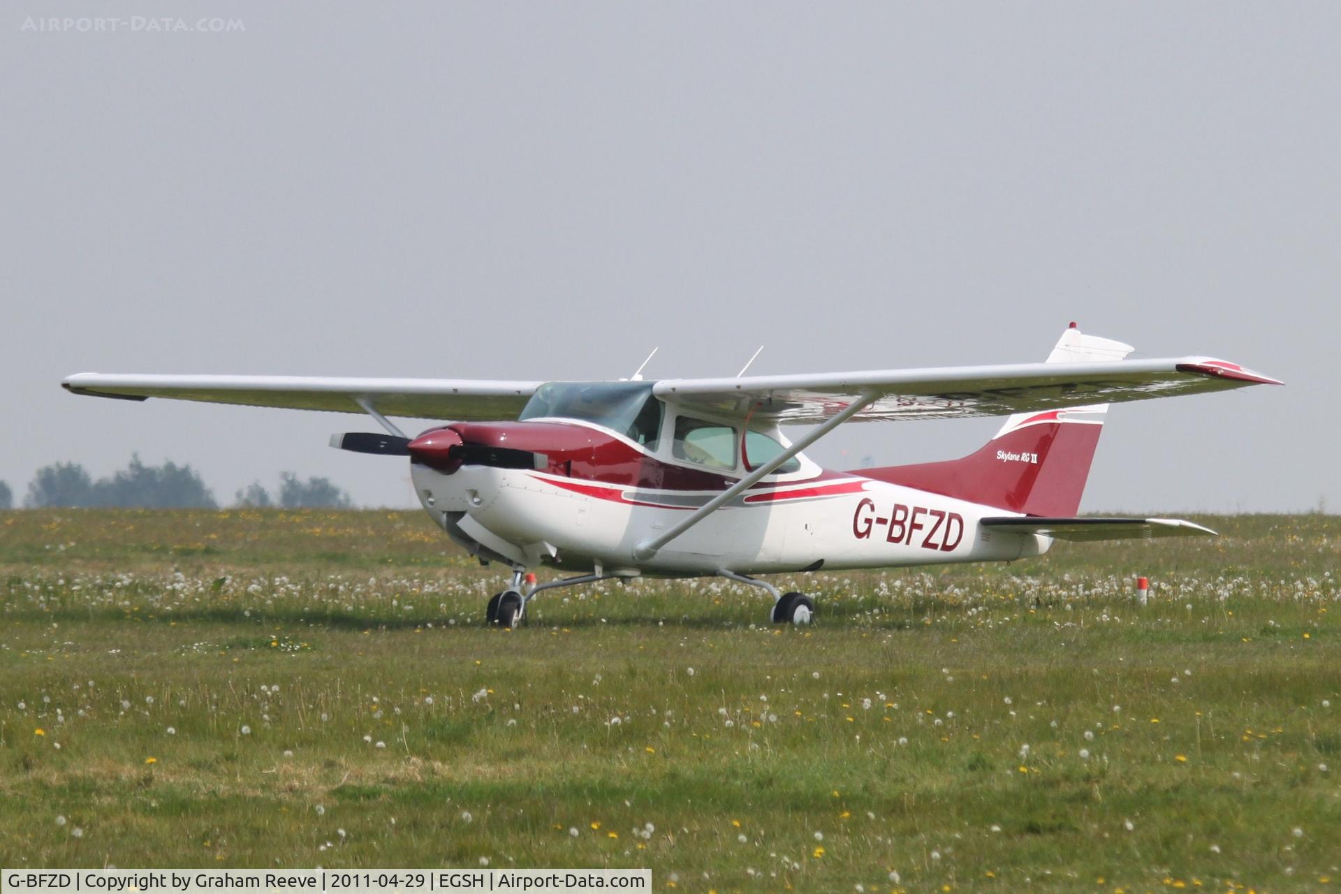 G-BFZD, 1978 Reims Cessna FR182 Skylane RG C/N 0010, Parked at Norwich.