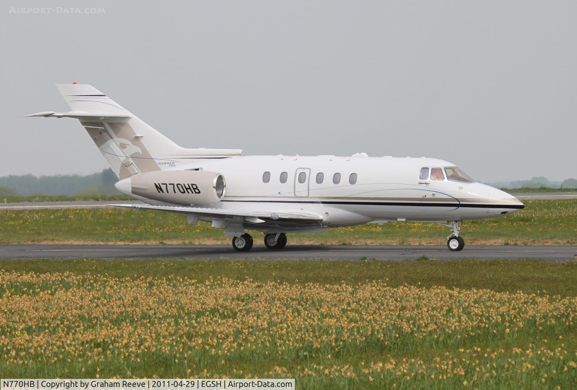 N770HB, 2011 Hawker Beechcraft 750 C/N HB-70, Just landed.