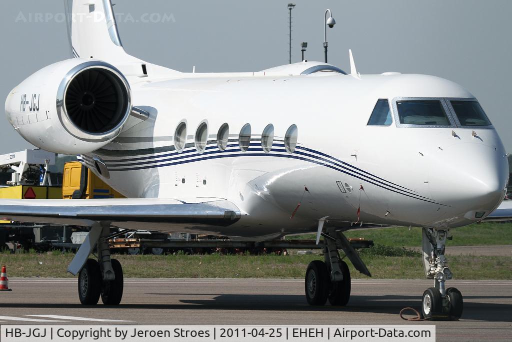 HB-JGJ, 2008 Gulfstream Aerospace GIV-X (G450) C/N 4122, visiting Eindhoven very regular