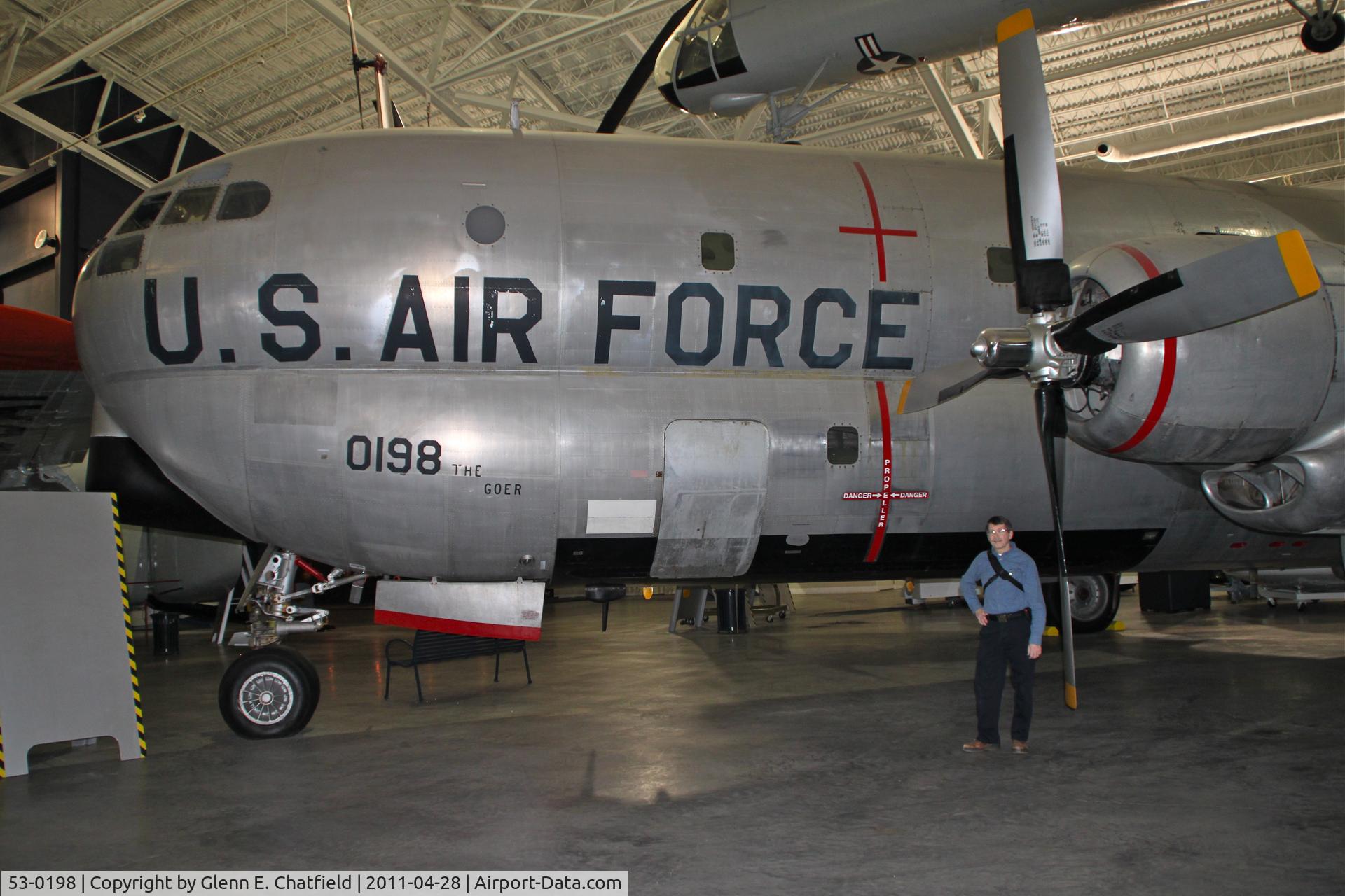 53-0198, 1953 Boeing KC-97G Stratofreighter C/N 16980, At the Strategic Air & Space Museum, Ashland, NE.That's me standing next to the plane; demonstrates the size of this old bird.  No, I'm not THAT short!