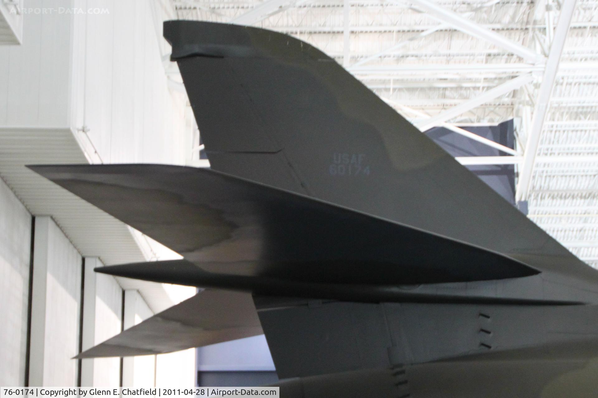 76-0174, 1976 Rockwell B-1A Lancer C/N 004, At the Strategic Air & Space Museum, Ashland, NE.
Artistic view of tail feathers