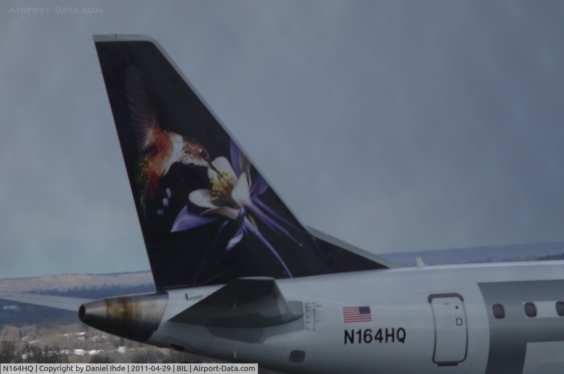 N164HQ, 2009 Embraer 190AR (ERJ-190-100IGW) C/N 19000275, Frontier Airlines Embraer sporting a macro photography theme.