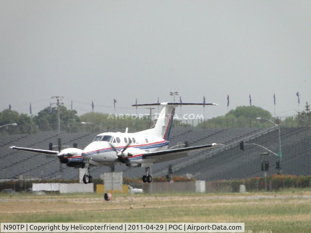 N90TP, 1980 Beech F90 King Air C/N LA-66, Getting ready to touch down on runway 26L