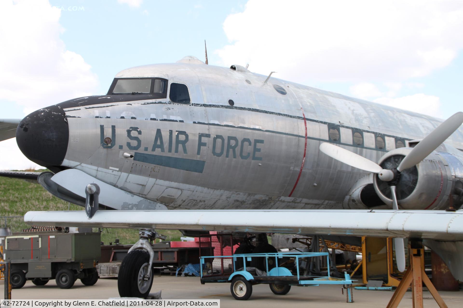 42-72724, 1942 Douglas C-54D-10-DC Skymaster C/N 10829, At the Strategic Air & Space Museum, Ashland, NE.  In the storage yard behind the museum