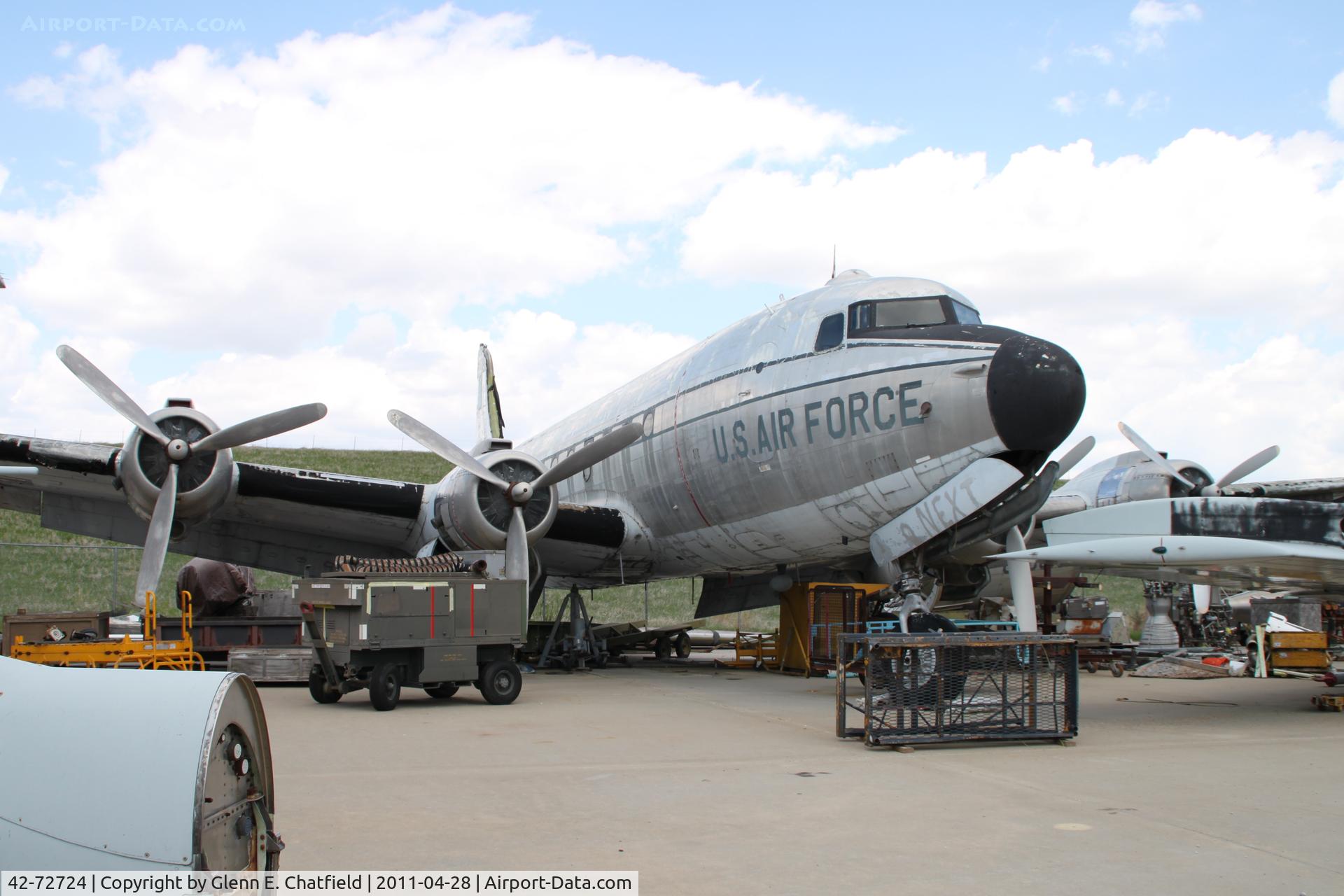 42-72724, 1942 Douglas C-54D-10-DC Skymaster C/N 10829, At the Strategic Air & Space Museum, Ashland, NE.  In the storage yard behind the museum