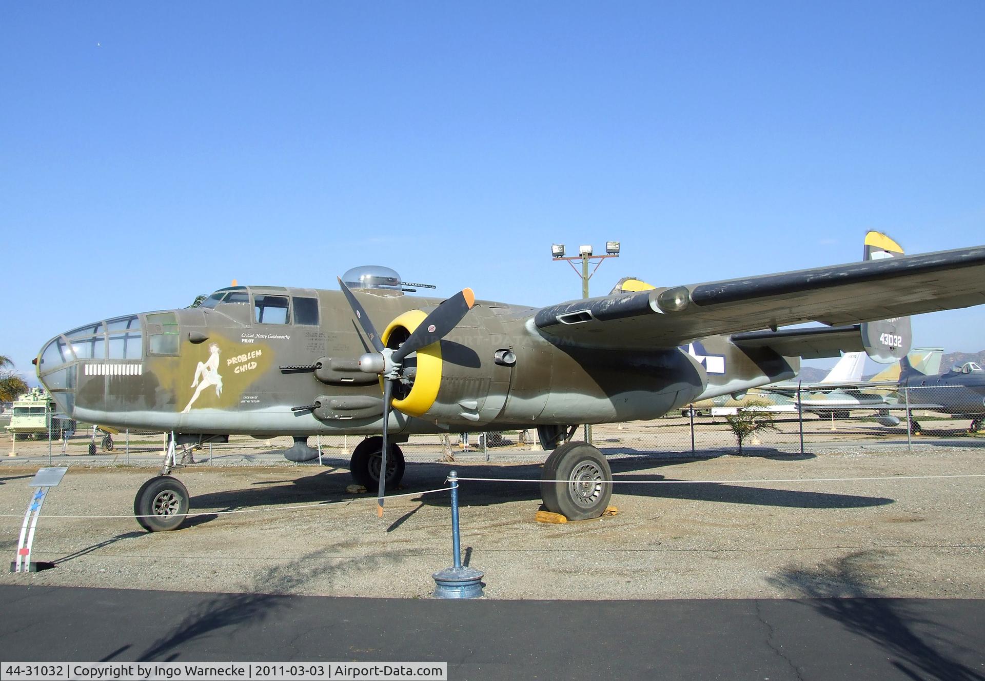 44-31032, 1944 North American B-25J Mitchell Mitchell C/N 108-35357, North American B-25J Mitchell at the March Field Air Museum, Riverside CA