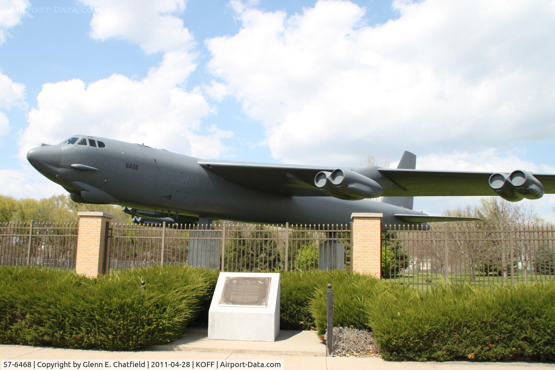 57-6468, 1957 Boeing B-52G Stratofortress C/N 464173, Gate guardian