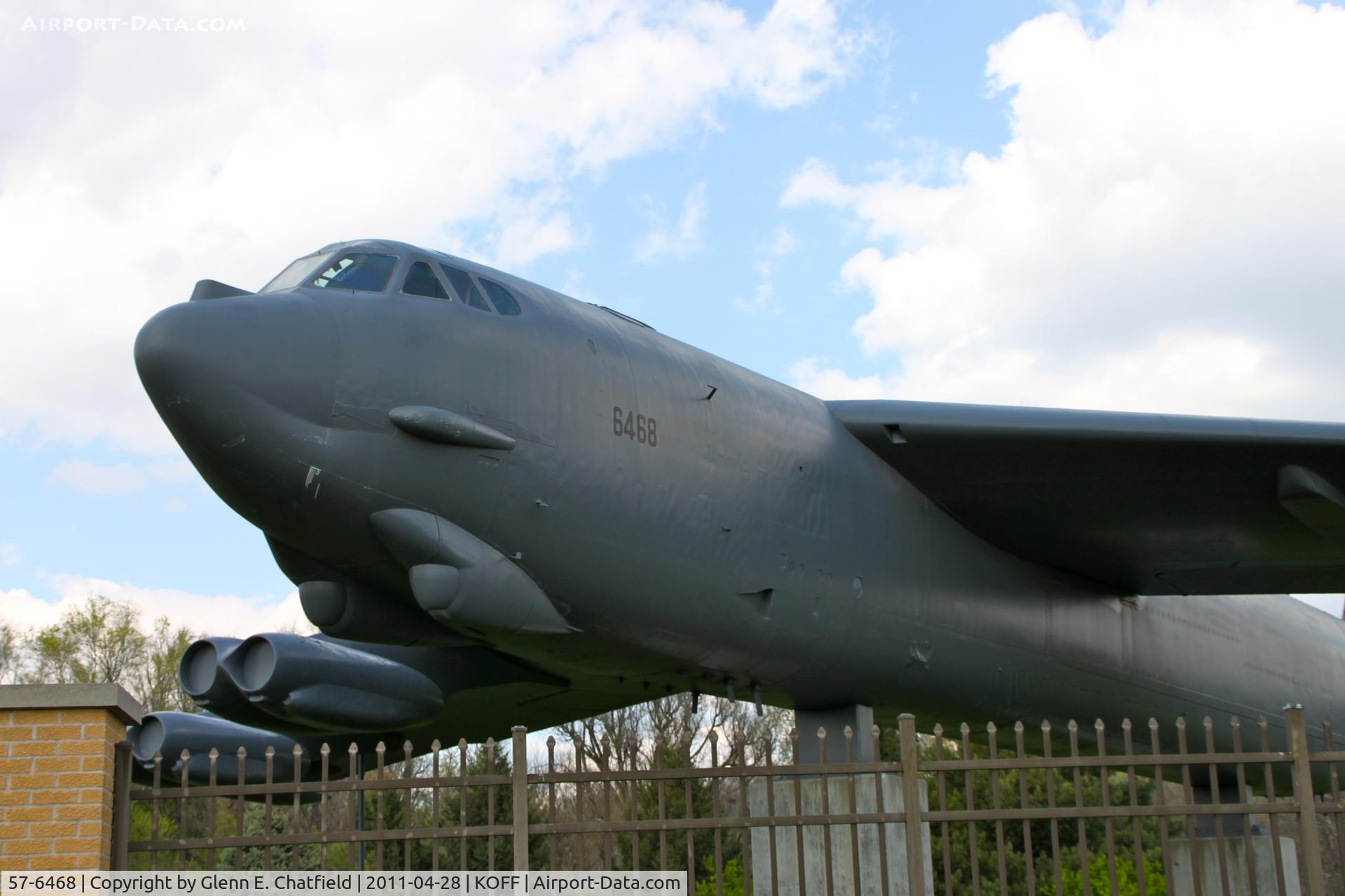 57-6468, 1957 Boeing B-52G Stratofortress C/N 464173, Gate guardian