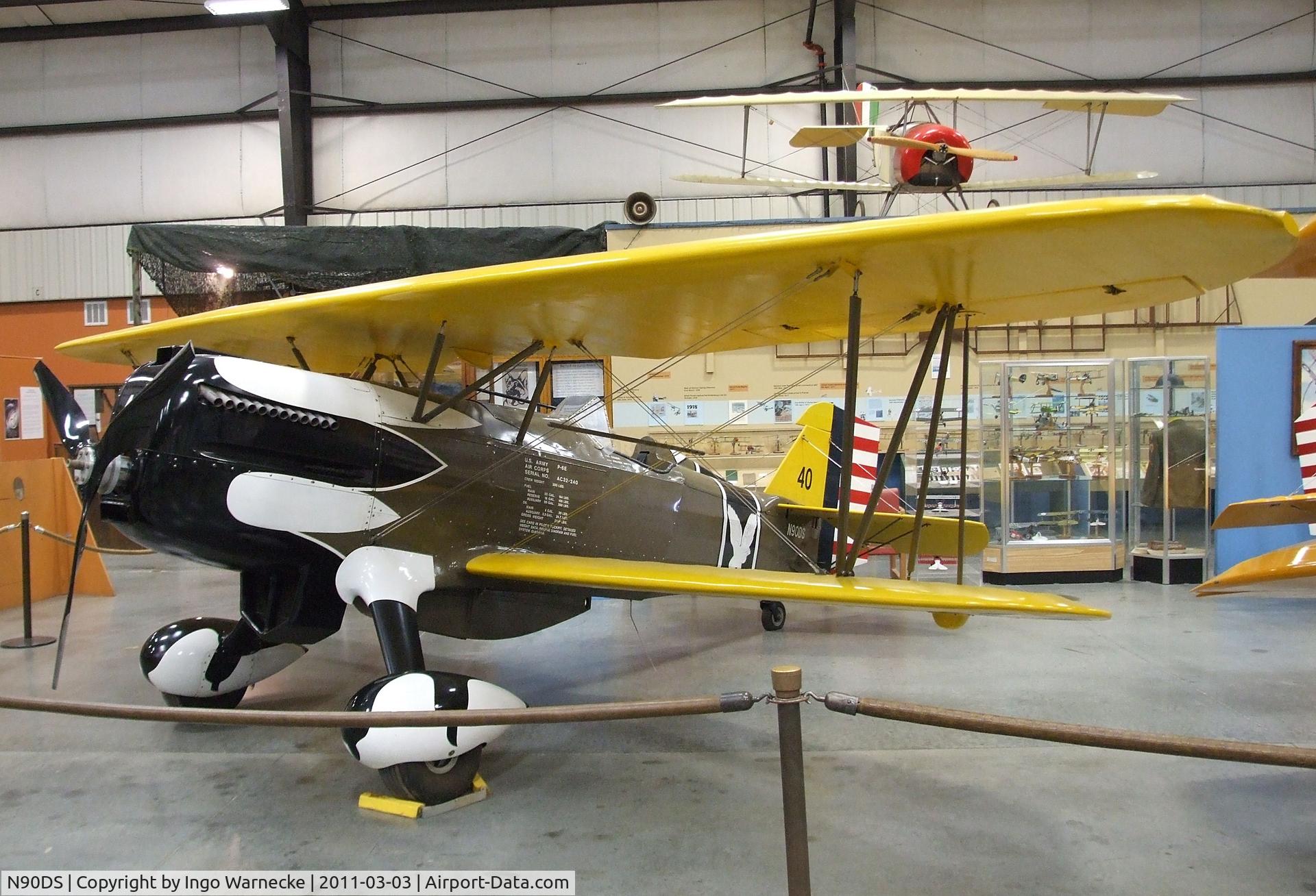 N90DS, 1997 Curtiss P-6E Hawk C/N 1, Curtiss (Sauser, D J) P-6A 82% Scale Replica at the March Field Air Museum, Riverside CA