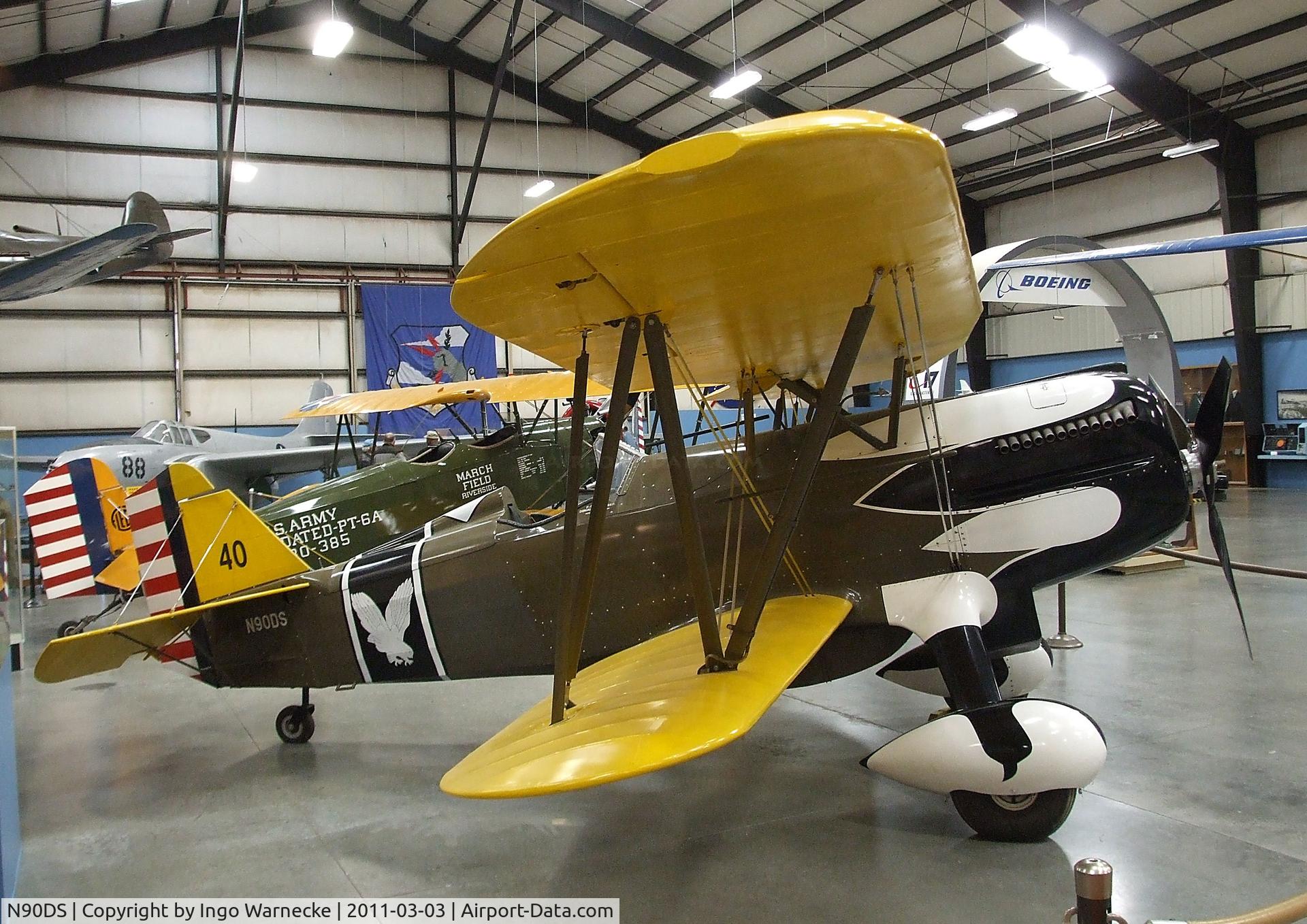 N90DS, 1997 Curtiss P-6E Hawk C/N 1, Curtiss (Sauser, D J) P-6A 82% Scale Replica at the March Field Air Museum, Riverside CA